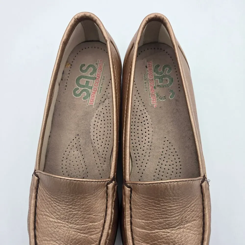 SAS Tripad Comfort Metallic Bronze Loafers – Size 8N